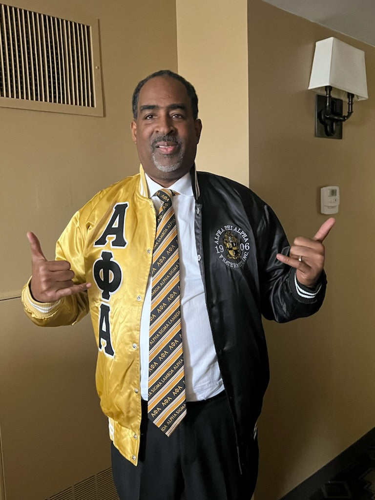 Alpha Phi Alpha Fraternity, Inc. Black/Gold Split Jacket - SALE