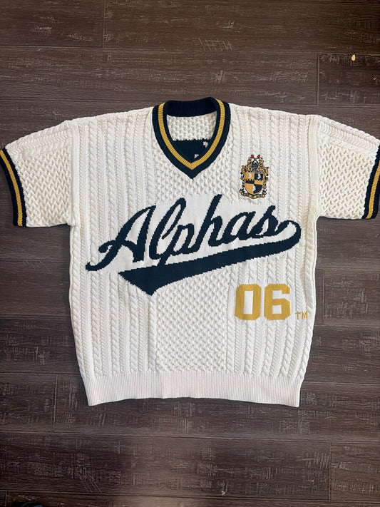 Alphas Knit Short Sleeve Sweater