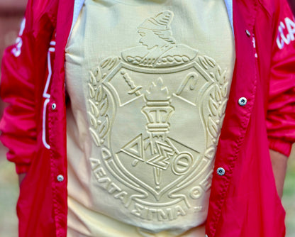 Cream Crest Embossed Shirt