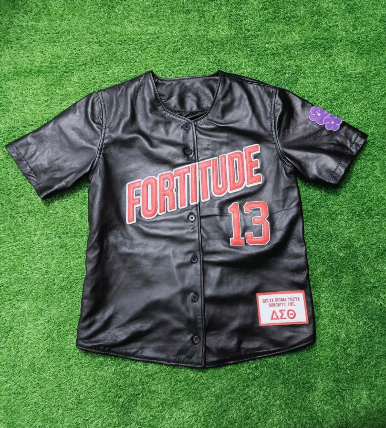 Delta Leather Baseball Jersey