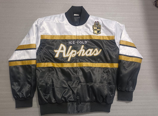 Ice Cold Alphas Satin Starter Bomber Jacket