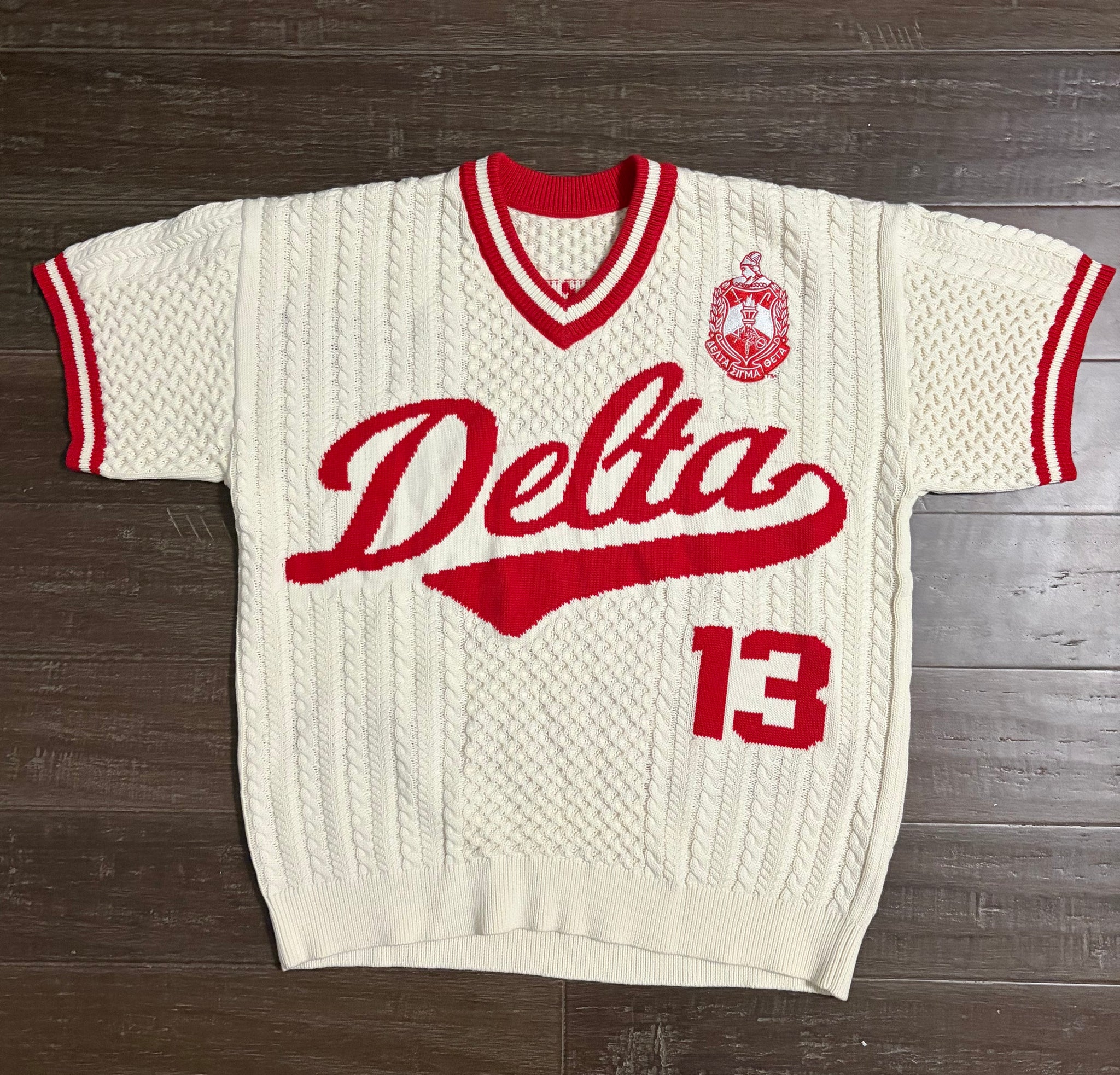 Delta Knit Short Sleeve Sweater