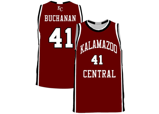 Maroon Kalamazoo Central Basketball Jersey