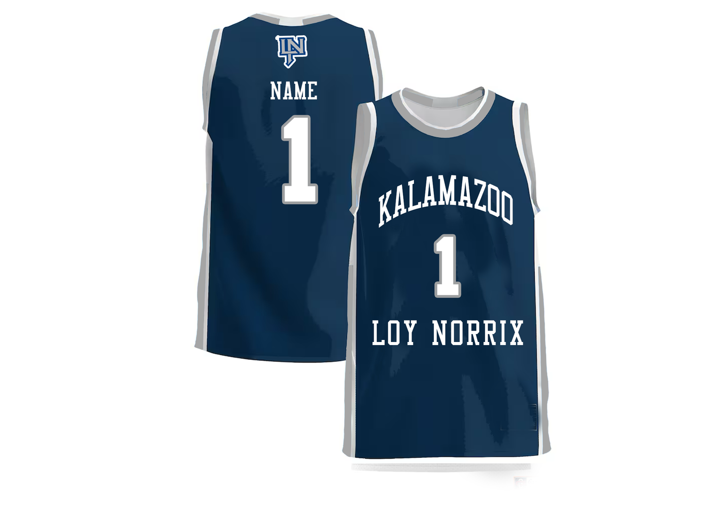 Navy Kalamazoo Loy Norrix Basketball Jersey