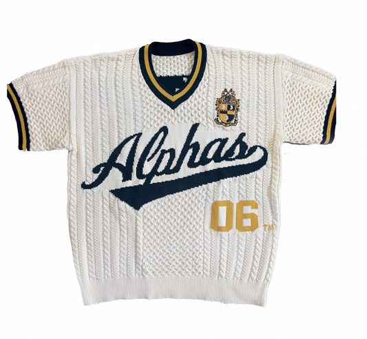 Alphas Knit Short Sleeve Sweater