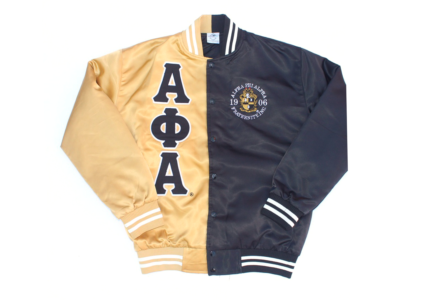 Alpha Phi Alpha Fraternity, Inc. Black/Gold Split Jacket