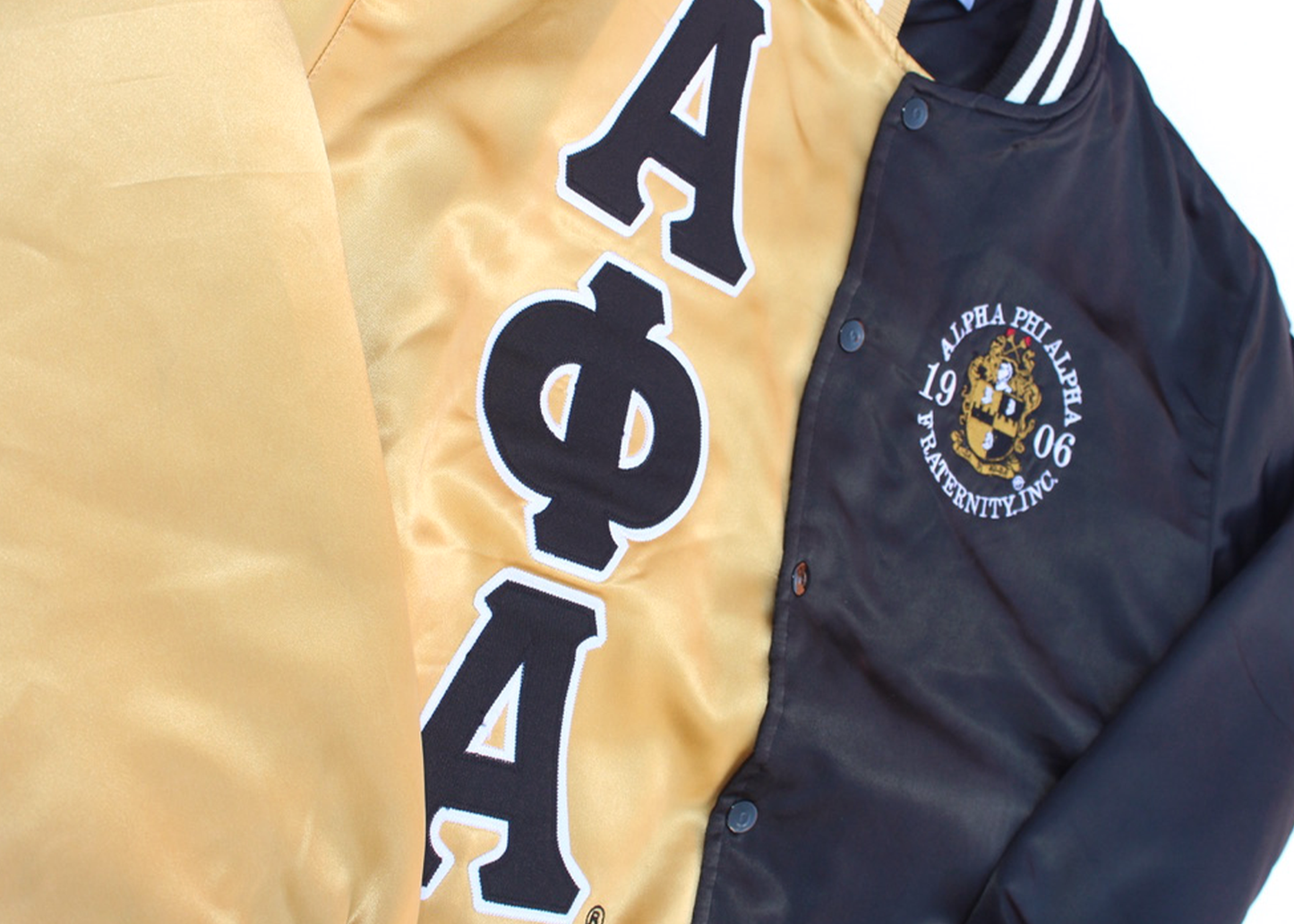 Alpha Phi Alpha Fraternity, Inc. Black/Gold Split Jacket