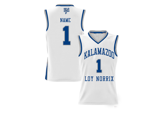 White Kalamazoo Loy Norrix Basketball Jersey