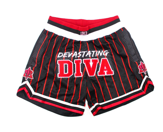 Black "Devastating Diva" Shorts
